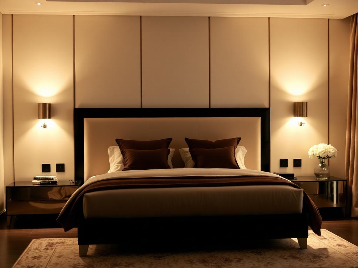 Quarto com arandelas laterais